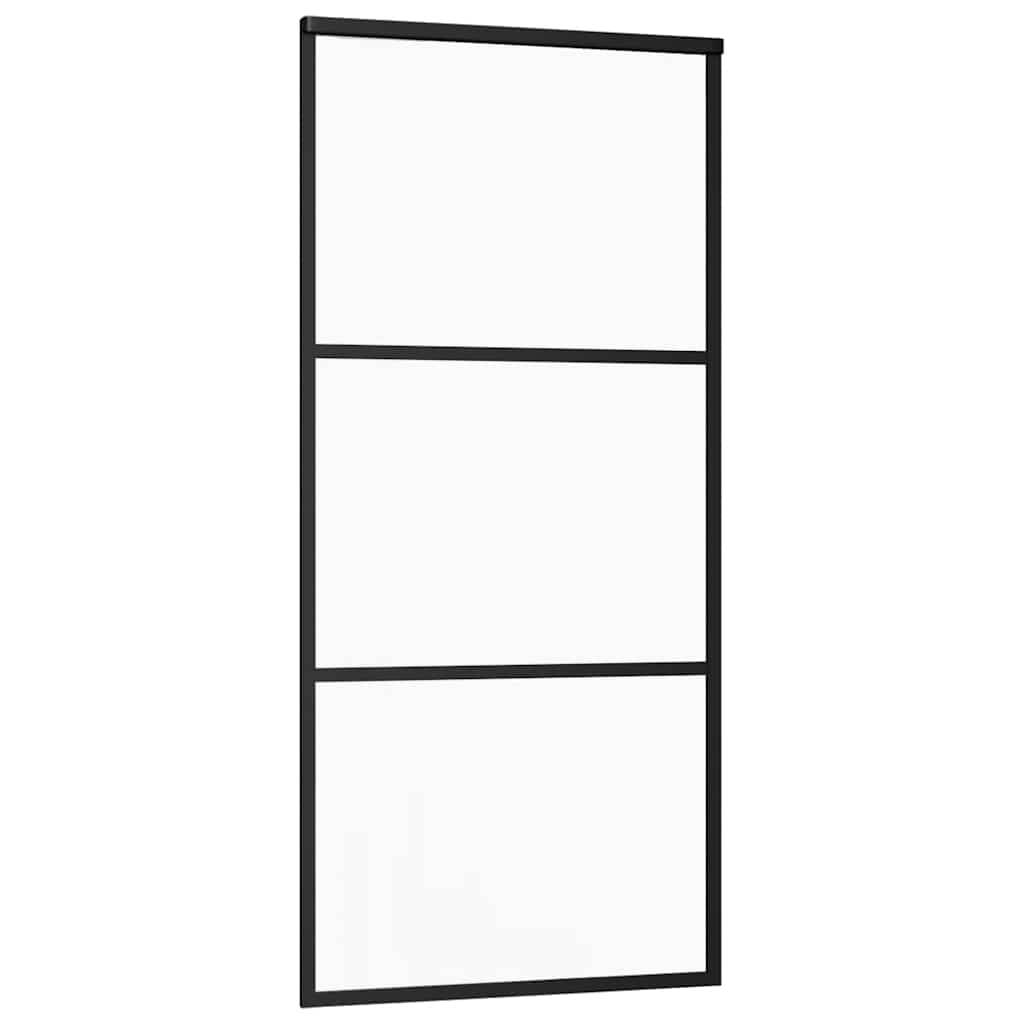 Klizna vrata od stakla ESG i aluminija 90 x 205 cm crna