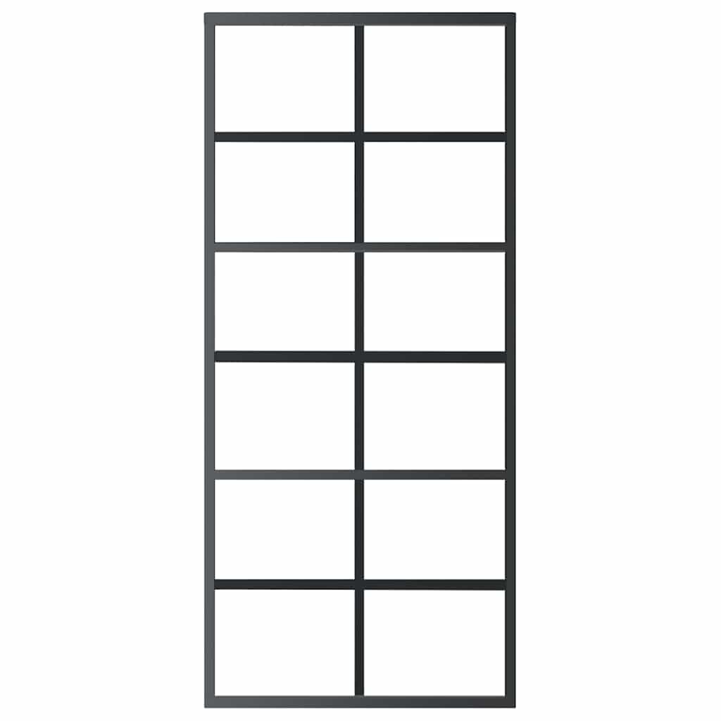 Klizna vrata od stakla ESG i aluminija 90 x 205 cm crna