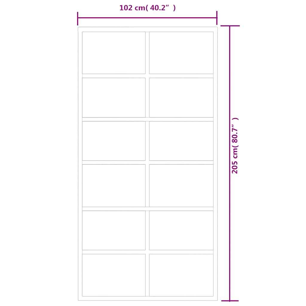 Klizna vrata od stakla ESG i aluminija 102 x 205 cm crna