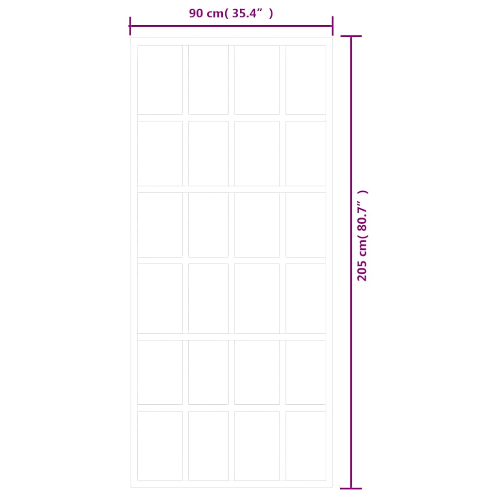 Klizna vrata od stakla ESG i aluminija 90 x 205 cm crna