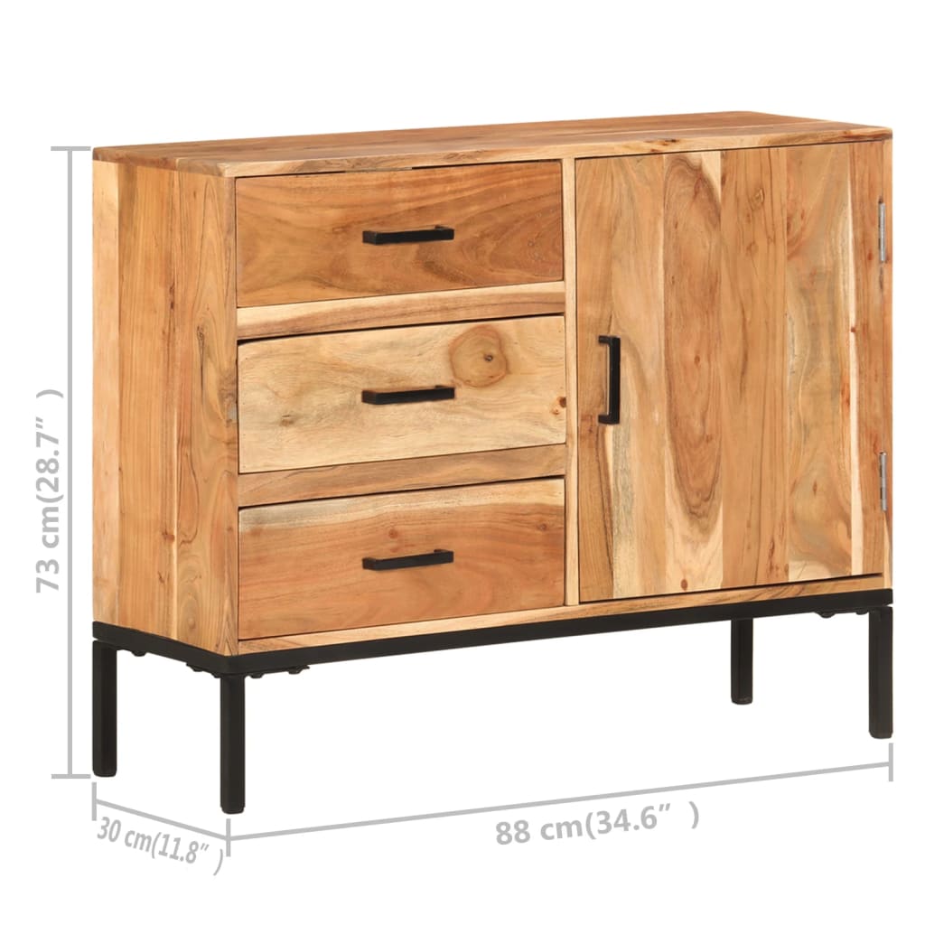 Komoda 88 x 30 x 73 cm od masivnog bagremovog drva