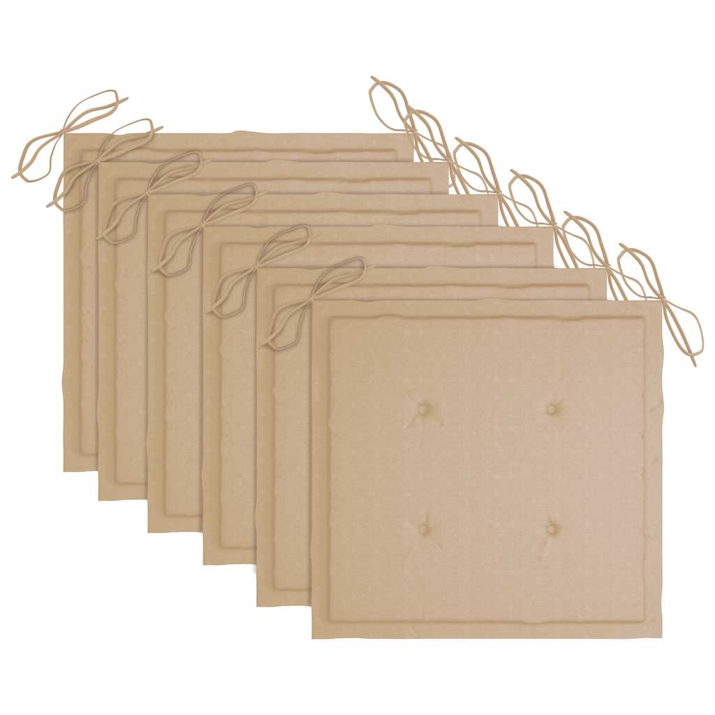 Sklopive vrtne stolice s jastucima 6 kom masivno bagremovo drvo