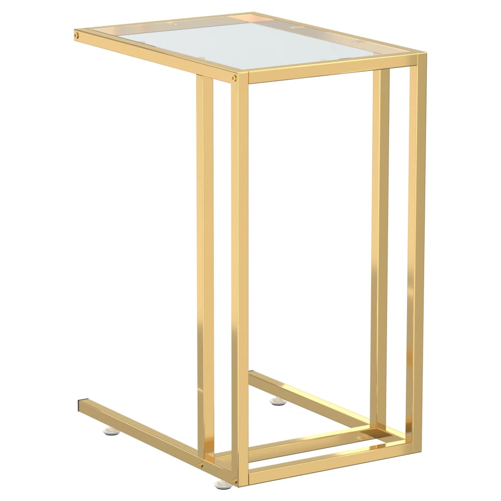 Bočni stolić za računalo prozirni 50x35x65 cm kaljeno staklo