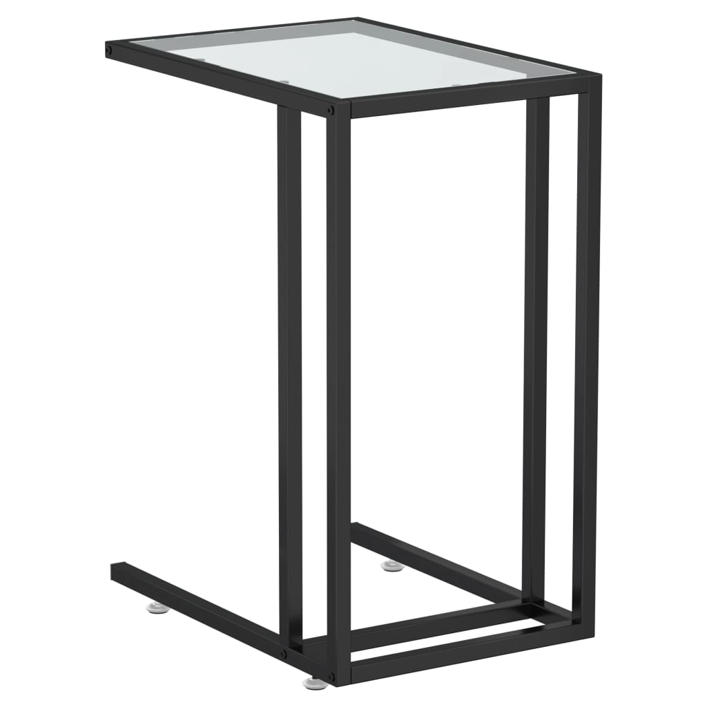 Bočni stolić za računalo prozirni 50x35x65 cm kaljeno staklo