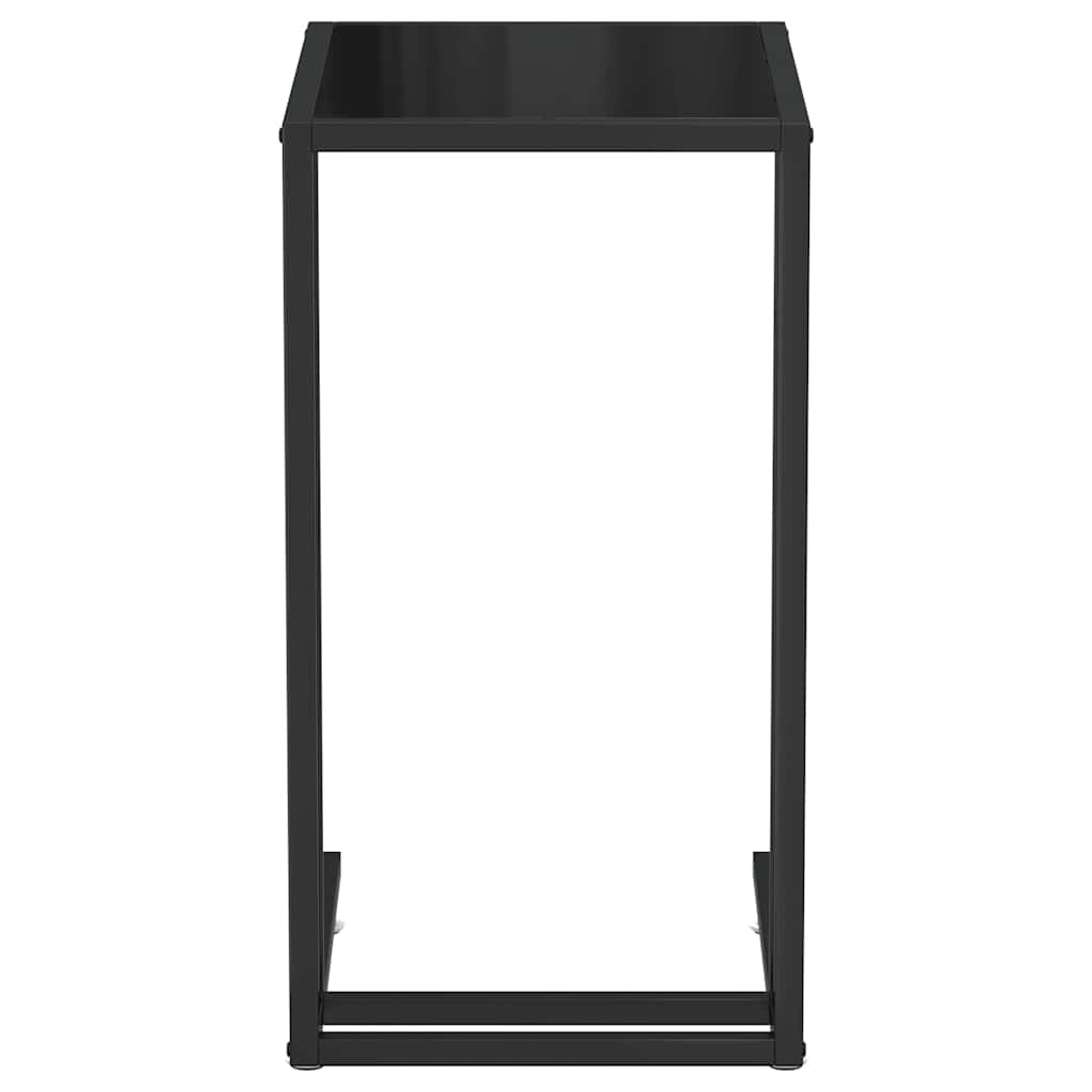 Bočni stolić za računalo crni 50x35x65 cm od kaljenog stakla