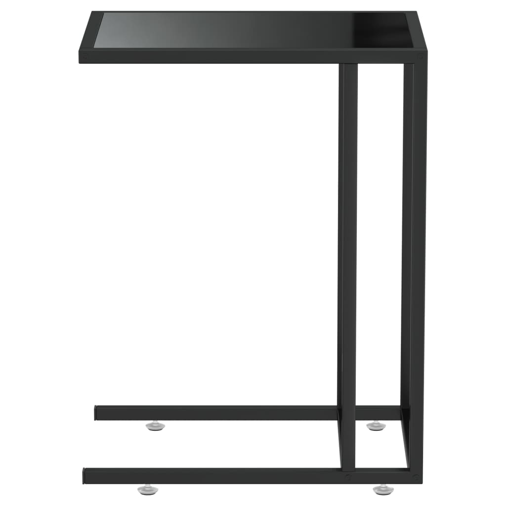 Bočni stolić za računalo crni 50x35x65 cm od kaljenog stakla