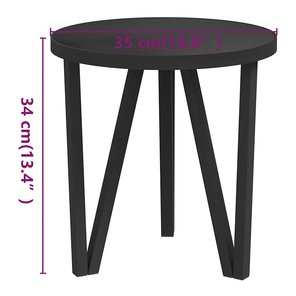 Stolić za čaj crni Ø 35 cm MDF