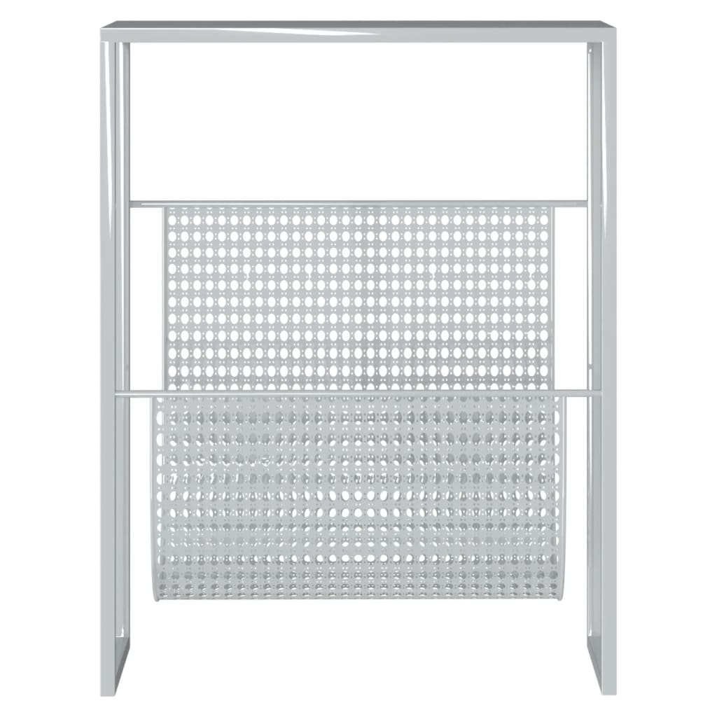 Stalak za časopise srebrni 35 x 15 x 45 cm čelični