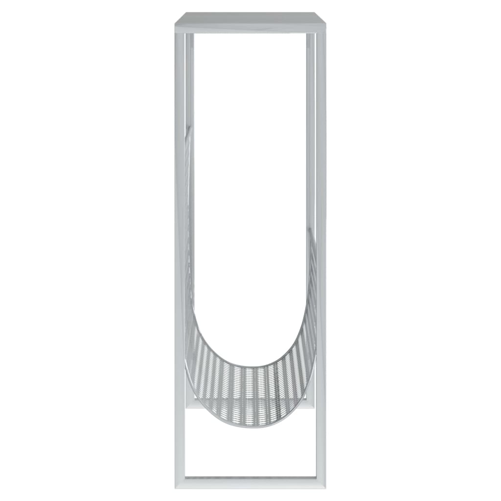 Stalak za časopise srebrni 35 x 15 x 45 cm čelični