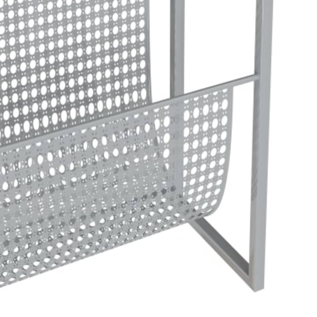 Stalak za časopise srebrni 35 x 15 x 45 cm čelični