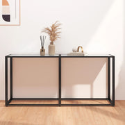 Konzolni stol boja bijeli mramor 160x35x75,5 cm kaljeno staklo