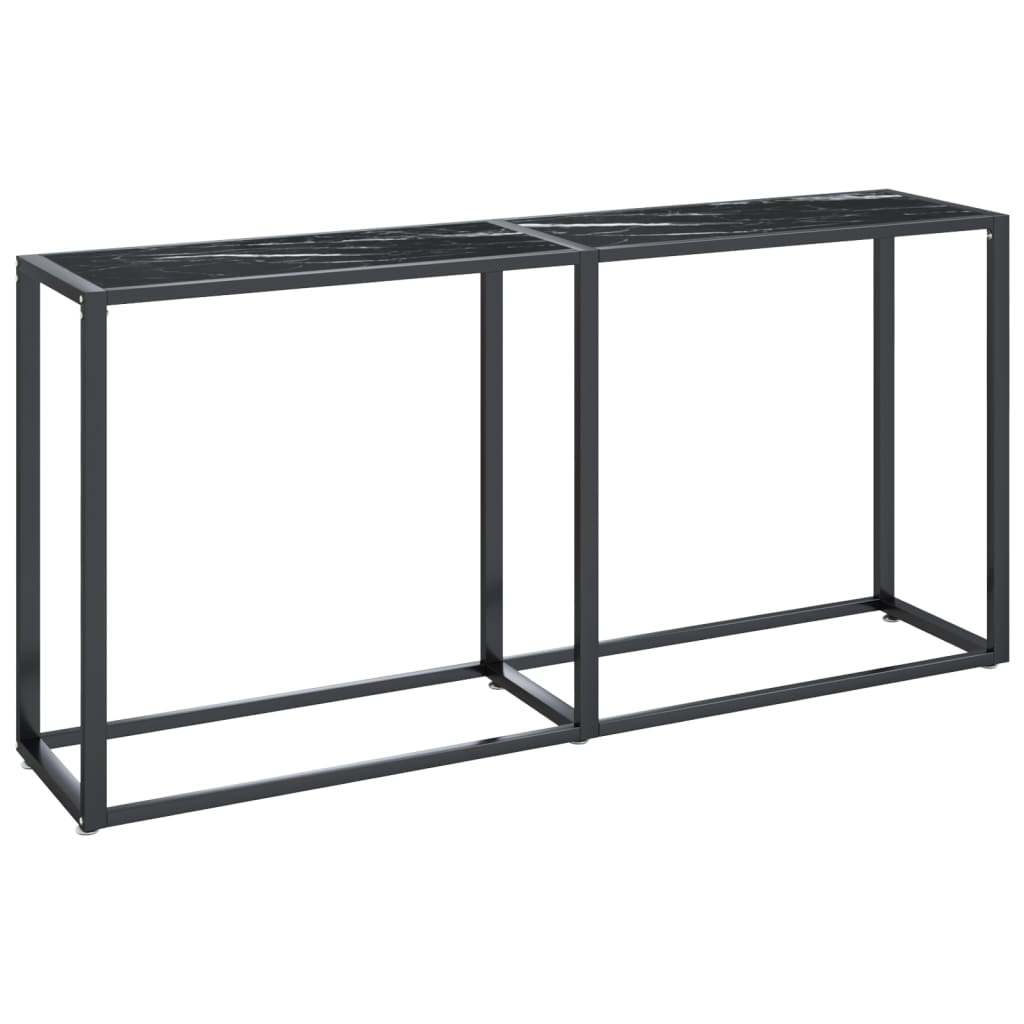Konzolni stol boja crnog mramora 160x35x75,5 cm kaljeno staklo