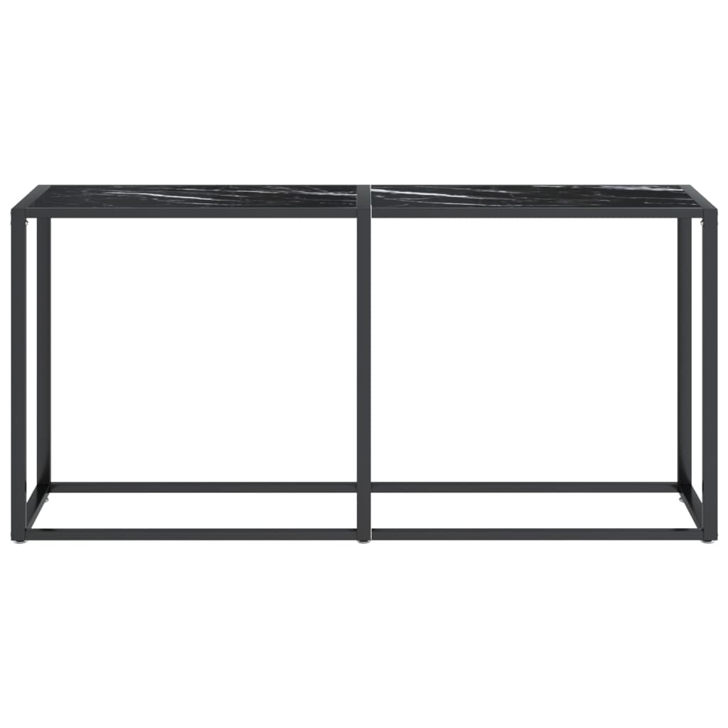 Konzolni stol boja crnog mramora 160x35x75,5 cm kaljeno staklo