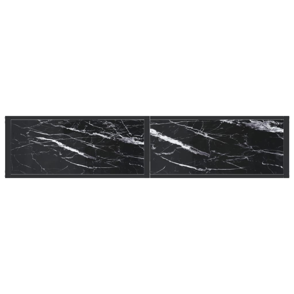 Konzolni stol boja crnog mramora 160x35x75,5 cm kaljeno staklo