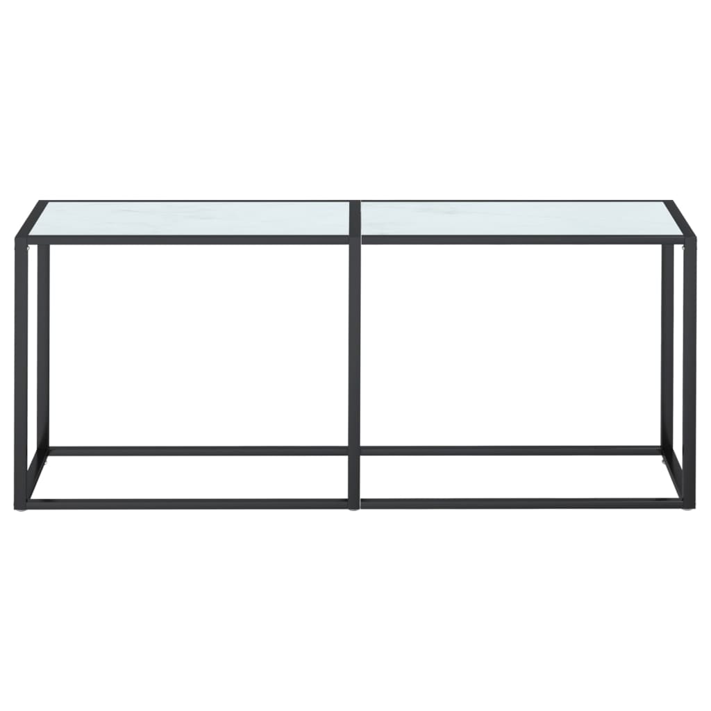 Konzolni stol boja bijeli mramor 180x35x75,5 cm kaljeno staklo