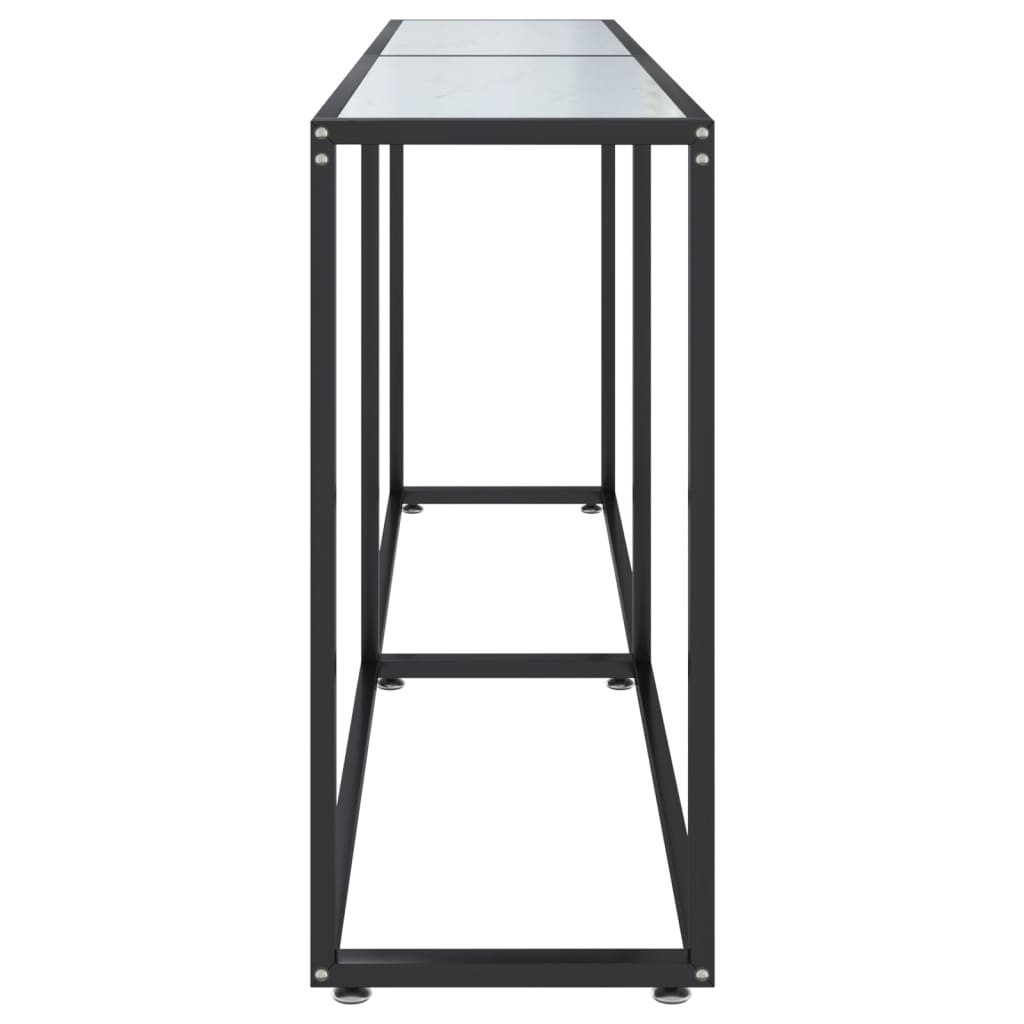 Konzolni stol boja bijeli mramor 180x35x75,5 cm kaljeno staklo