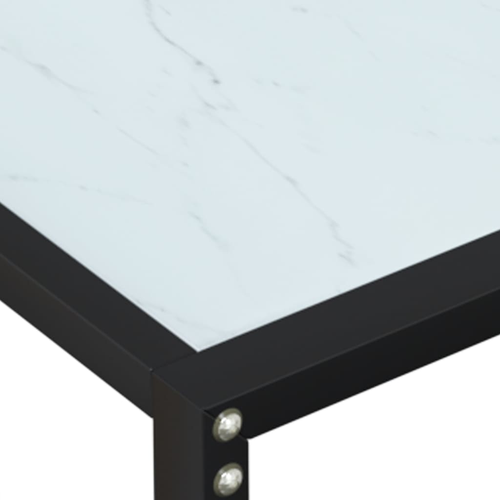 Konzolni stol boja bijeli mramor 180x35x75,5 cm kaljeno staklo