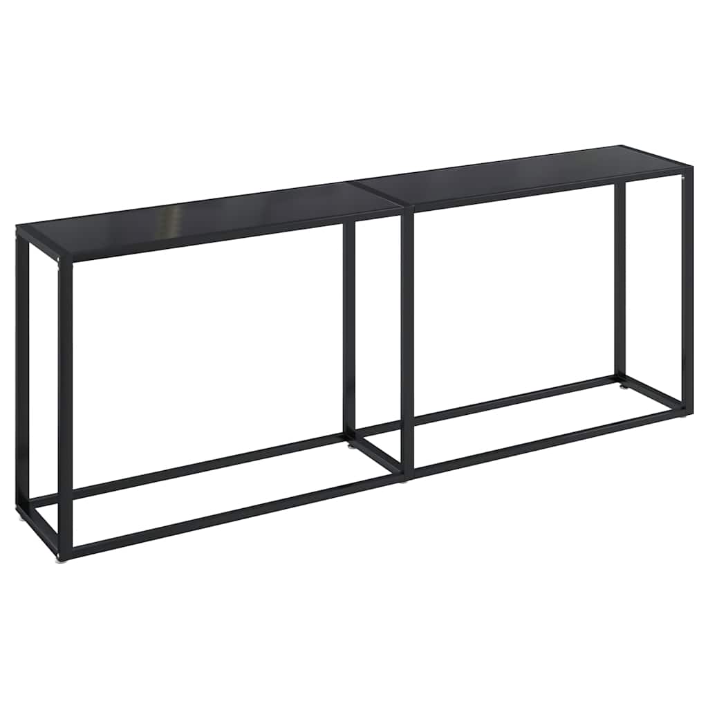 Konzolni stol crni 200 x 35 x 75,5 cm od kaljenog stakla
