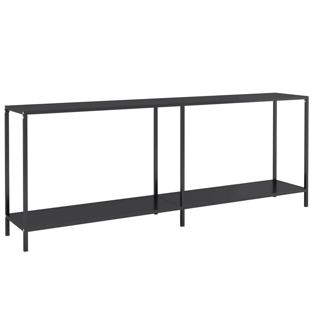 Konzolni stol crni 200 x 35 x 75,5 cm od kaljenog stakla