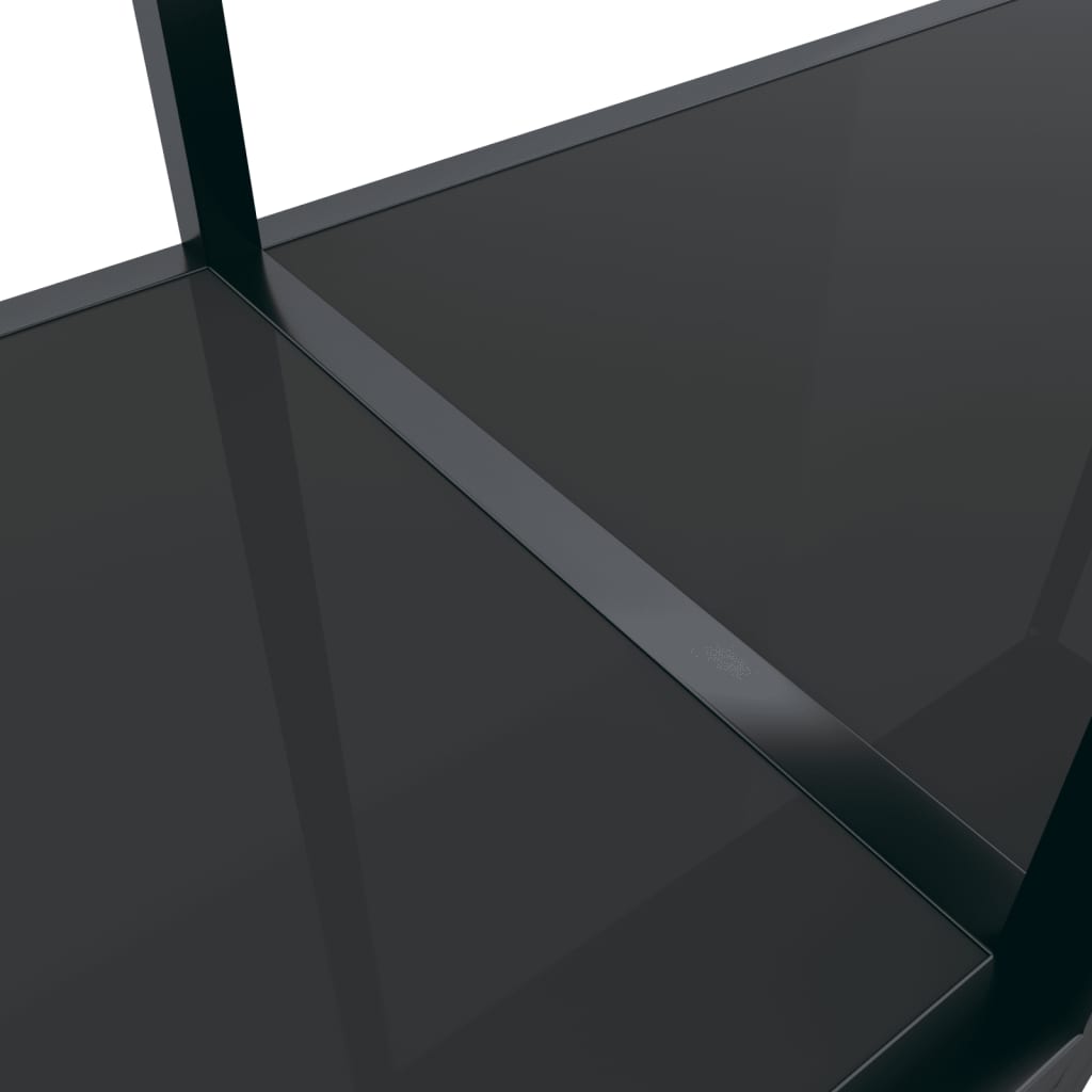 Konzolni stol crni 200 x 35 x 75,5 cm od kaljenog stakla