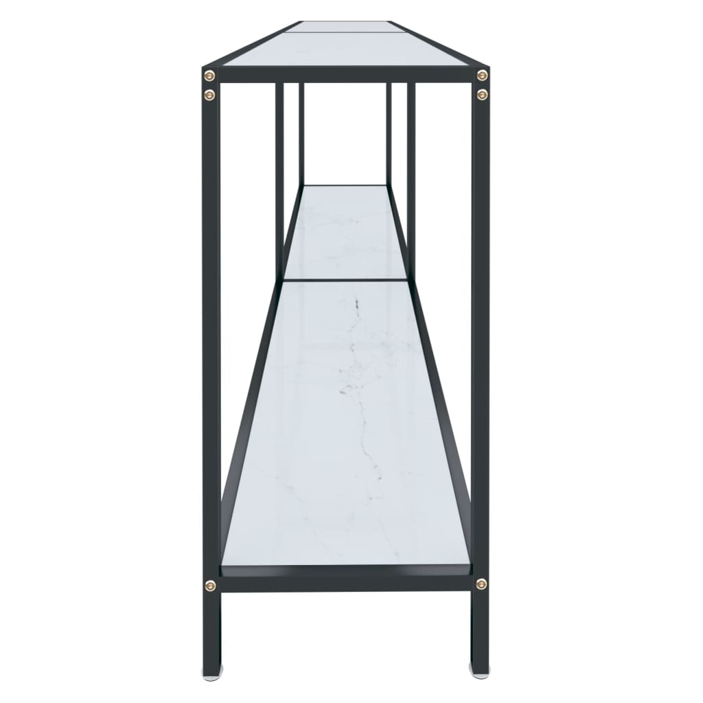Konzolni stol bijeli 200 x 35 x 75,5 cm od kaljenog stakla