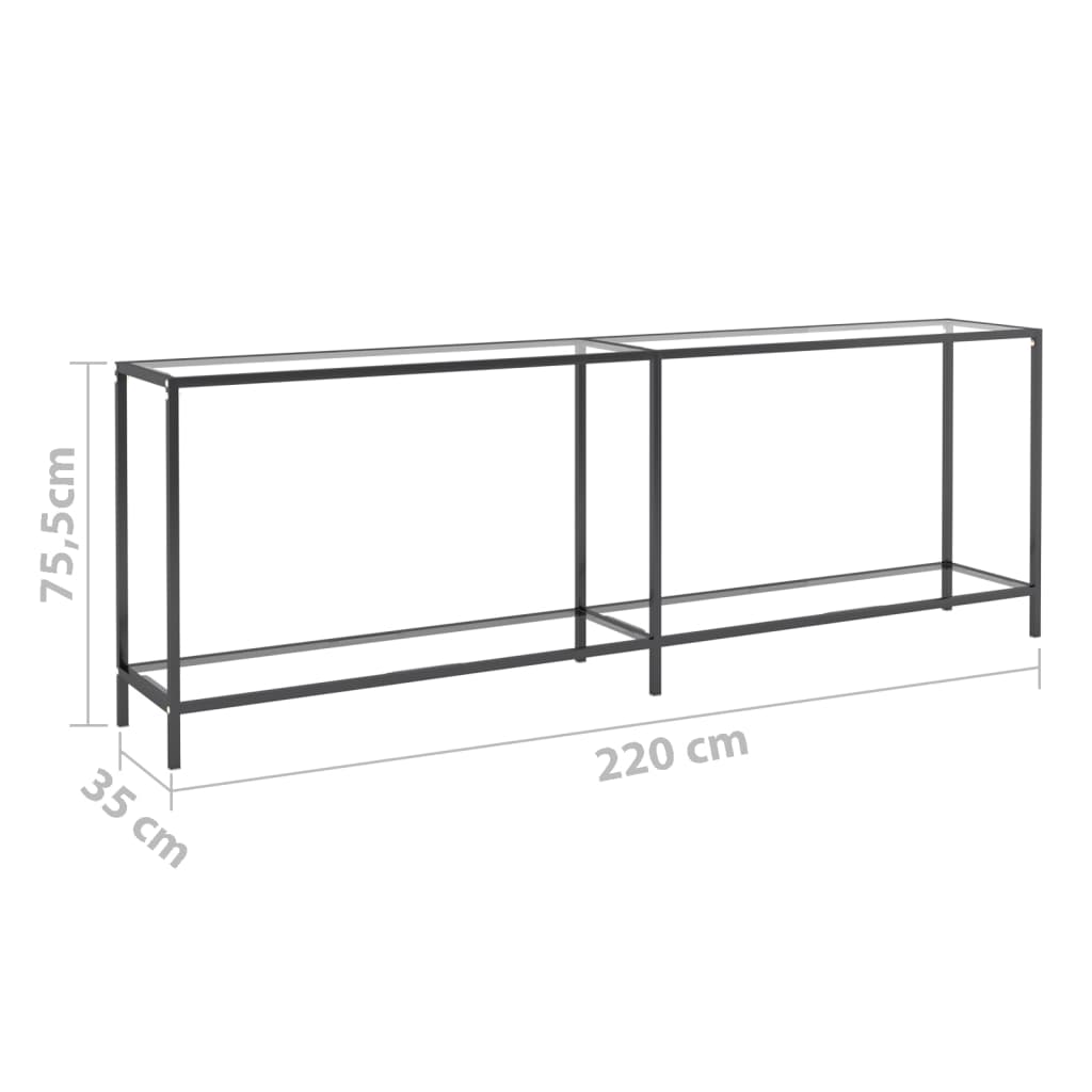 Konzolni stol prozirni 220 x 35 x 75,5 cm od kaljenog stakla
