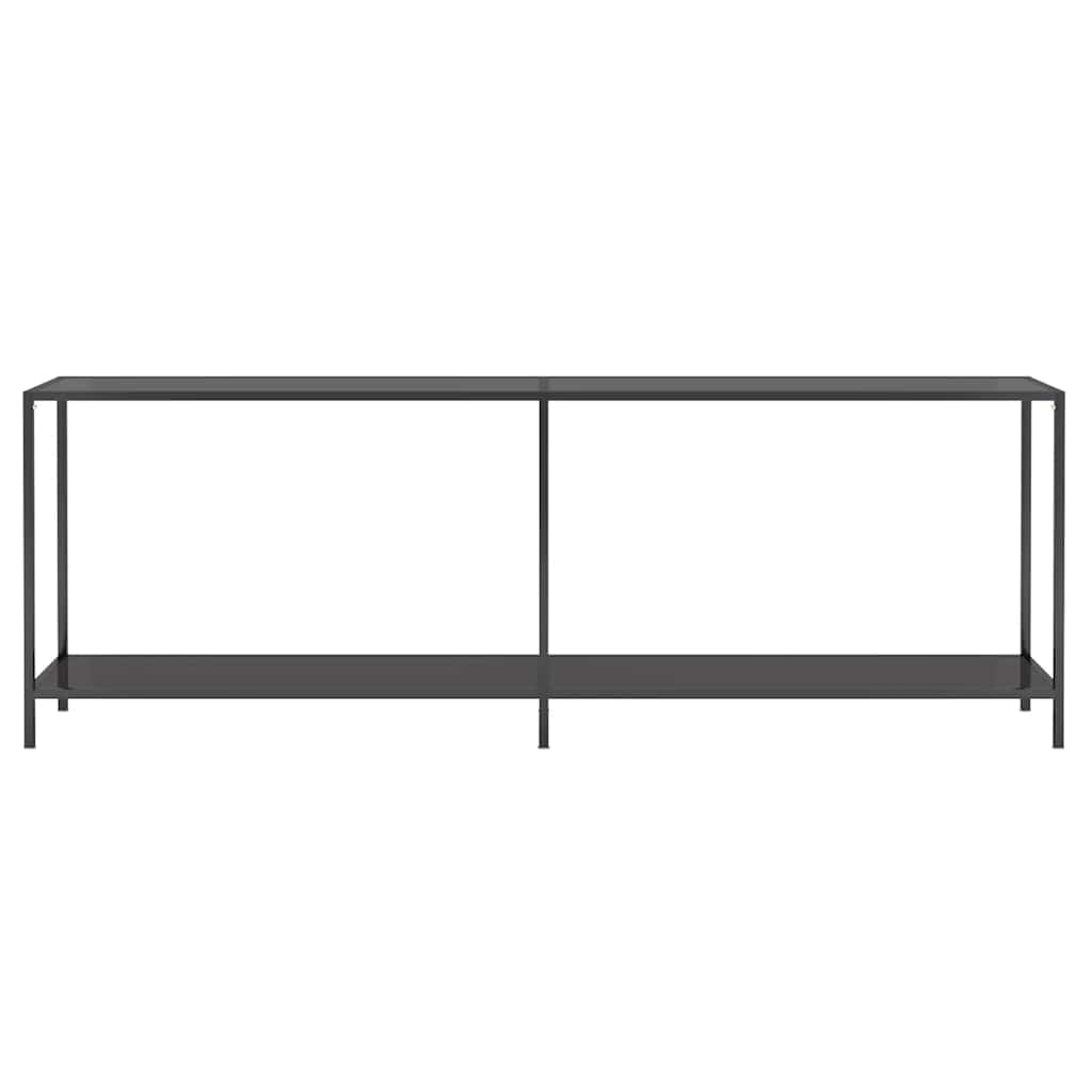 Konzolni stol crni 220 x 35 x 75,5 cm od kaljenog stakla