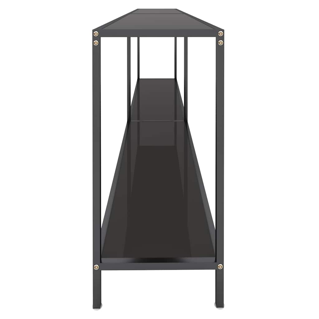 Konzolni stol crni 220 x 35 x 75,5 cm od kaljenog stakla