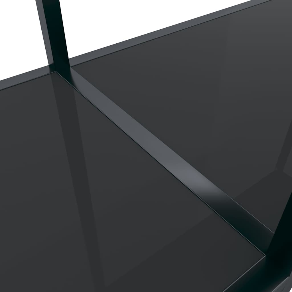 Konzolni stol crni 220 x 35 x 75,5 cm od kaljenog stakla