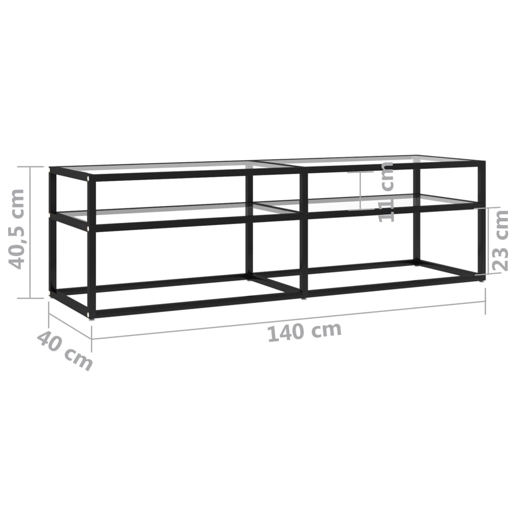 TV ormarić prozirni 140 x 40 x 40,5 cm od kaljenog stakla