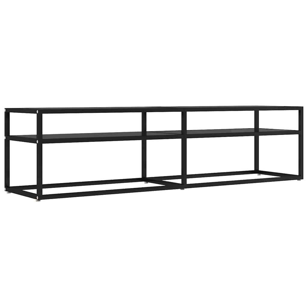 TV ormarić crni 160 x 40 x 40,5 cm od kaljenog stakla
