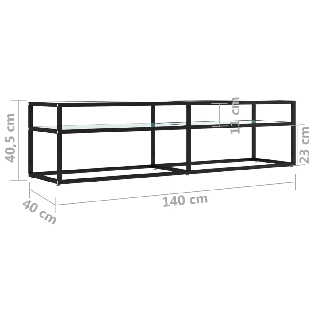 TV ormarić boja bijelog mramora 160x40x40,5 cm kaljeno staklo