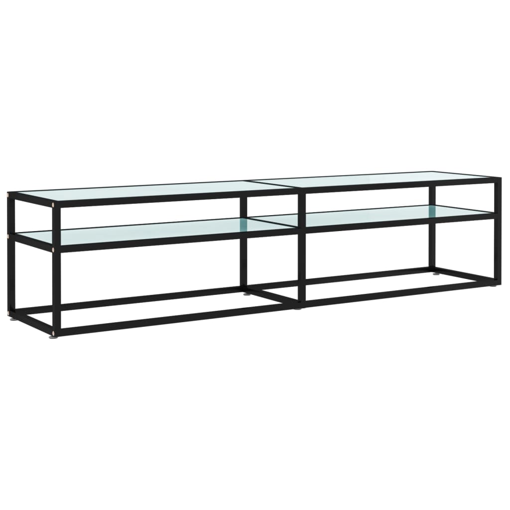 TV ormarić boja bijelog mramora 180x40x40,5 cm kaljeno staklo