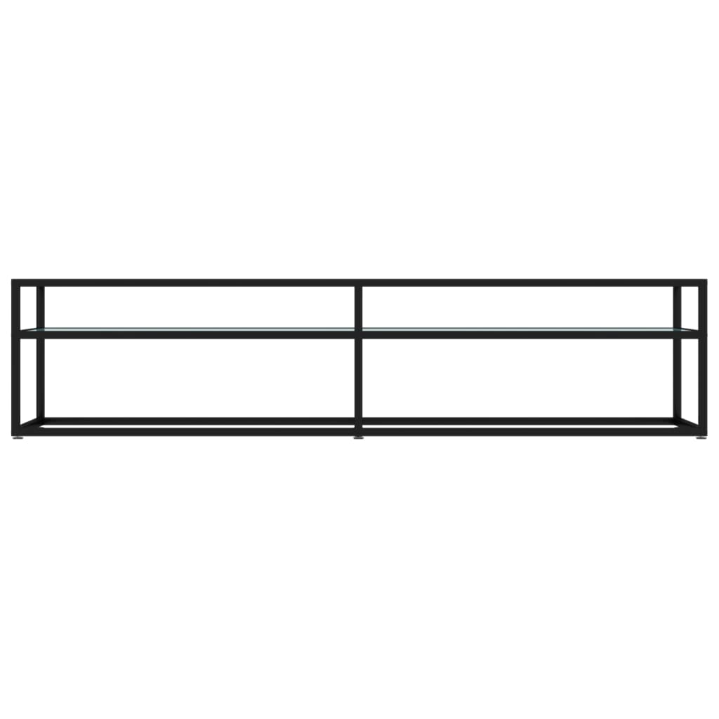 TV ormarić boja bijelog mramora 180x40x40,5 cm kaljeno staklo