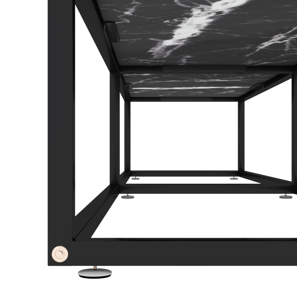 TV ormarić boja crnog mramora 180x40x40,5 cm od kaljenog stakla