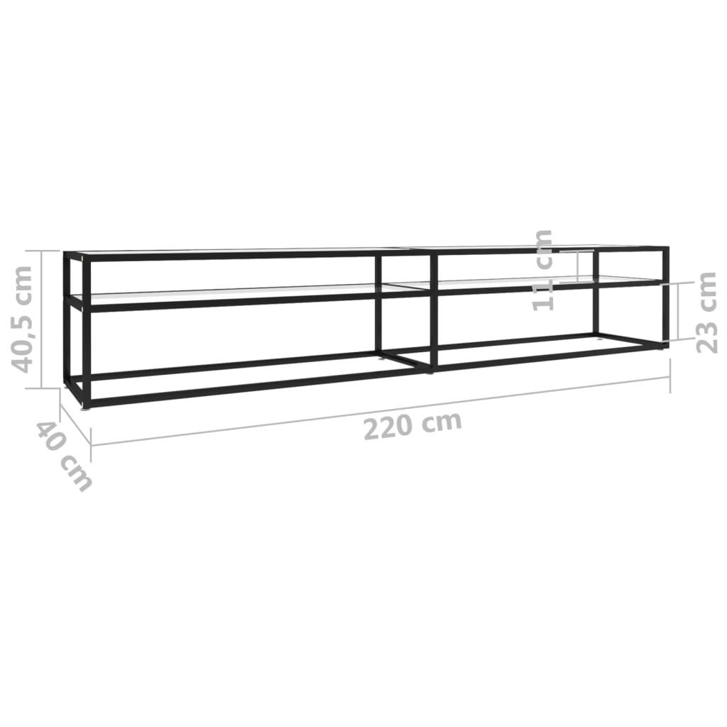 TV ormarić prozirni 220 x 40 x 40,5 cm od kaljenog stakla
