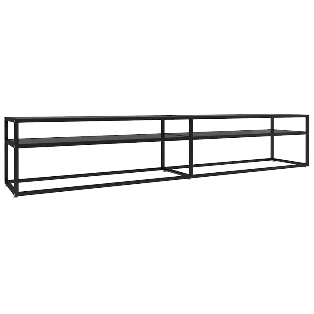 TV ormarić crni 220 x 40 x 40,5 cm od kaljenog stakla