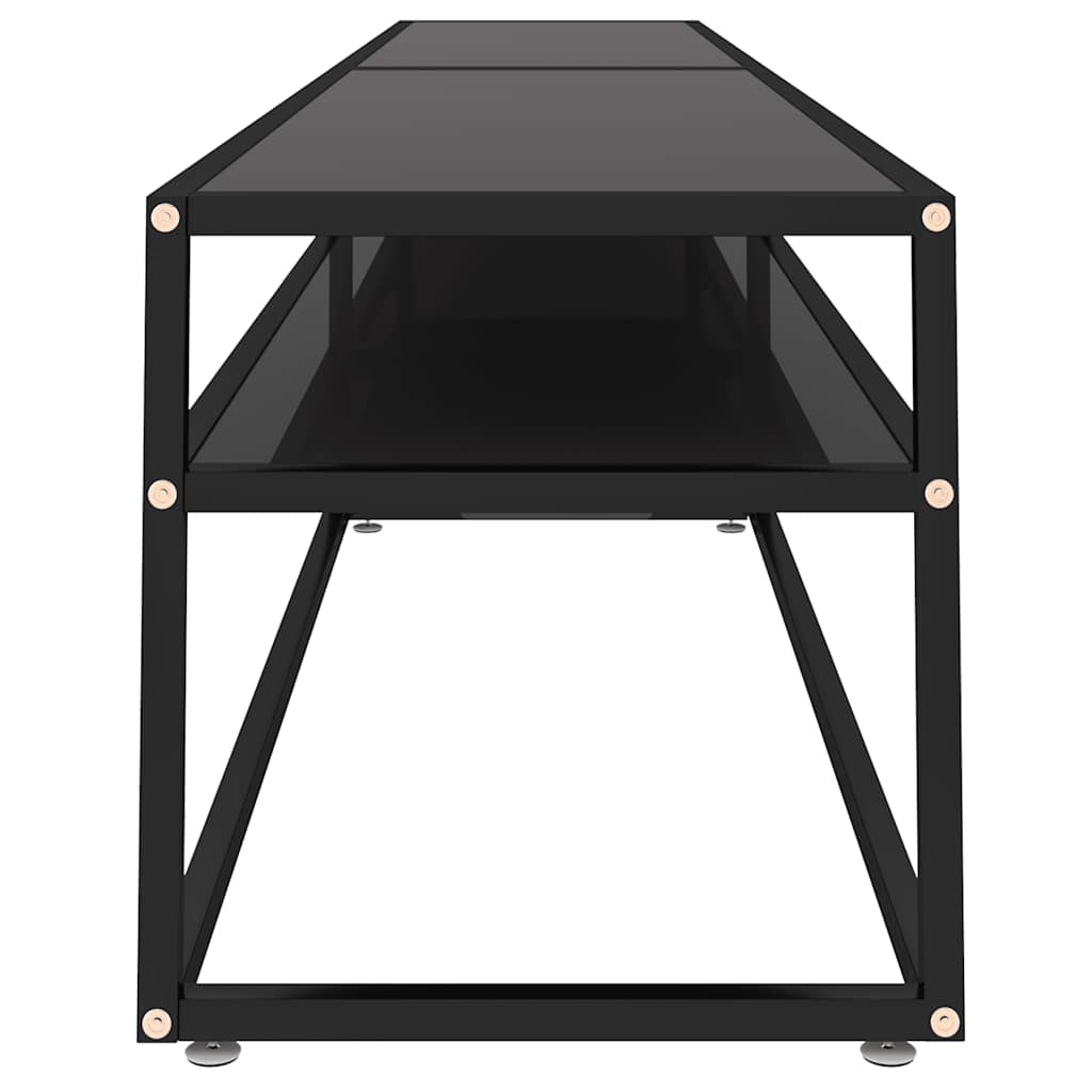 TV ormarić crni 220 x 40 x 40,5 cm od kaljenog stakla