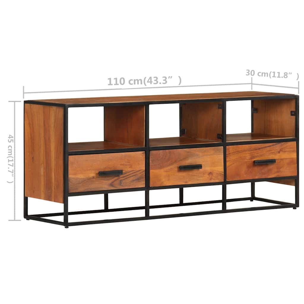 TV ormarić 110 x 30 x 45 cm od masivnog drva bagrema