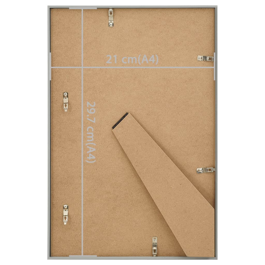 Okviri za fotografije 3 kom za stol srebrni 21 x 29,7 cm MDF