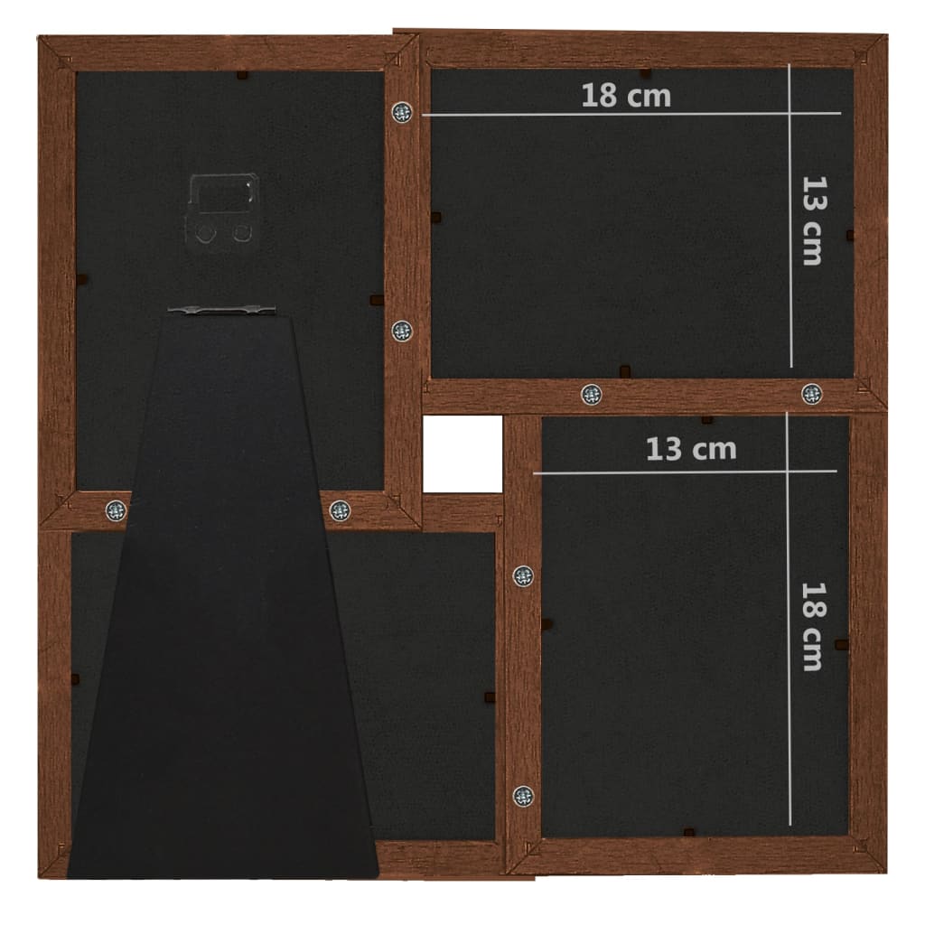 Okvir za 4 fotografije (13 x 18 cm) tamnosmeđi MDF