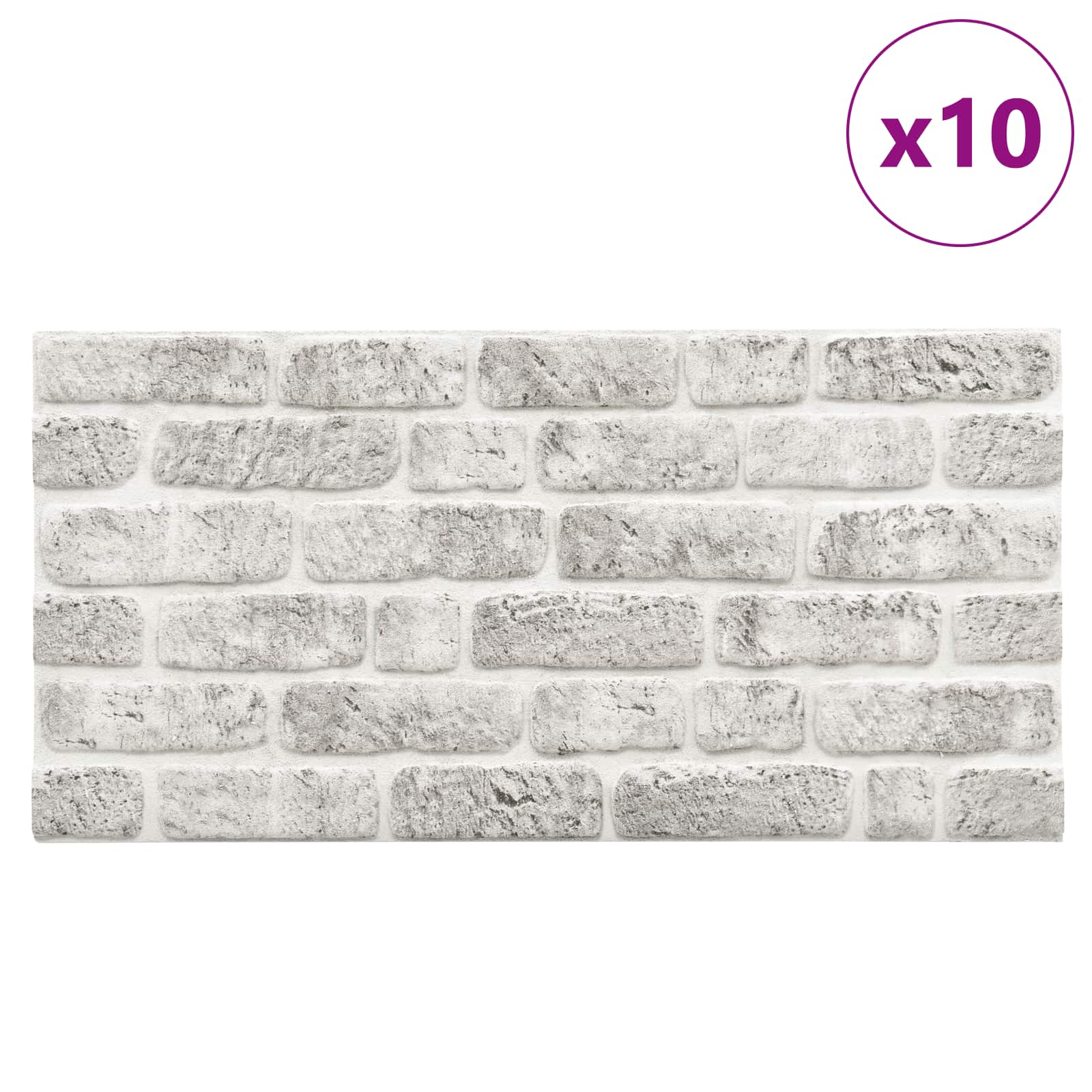 Zidne panele 10 pcs Svjetlosiva 100 x 50 cm EPS pjena