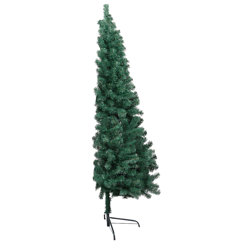 Umjetna osvijetljena polovica božićnog drvca zelena 120 cm