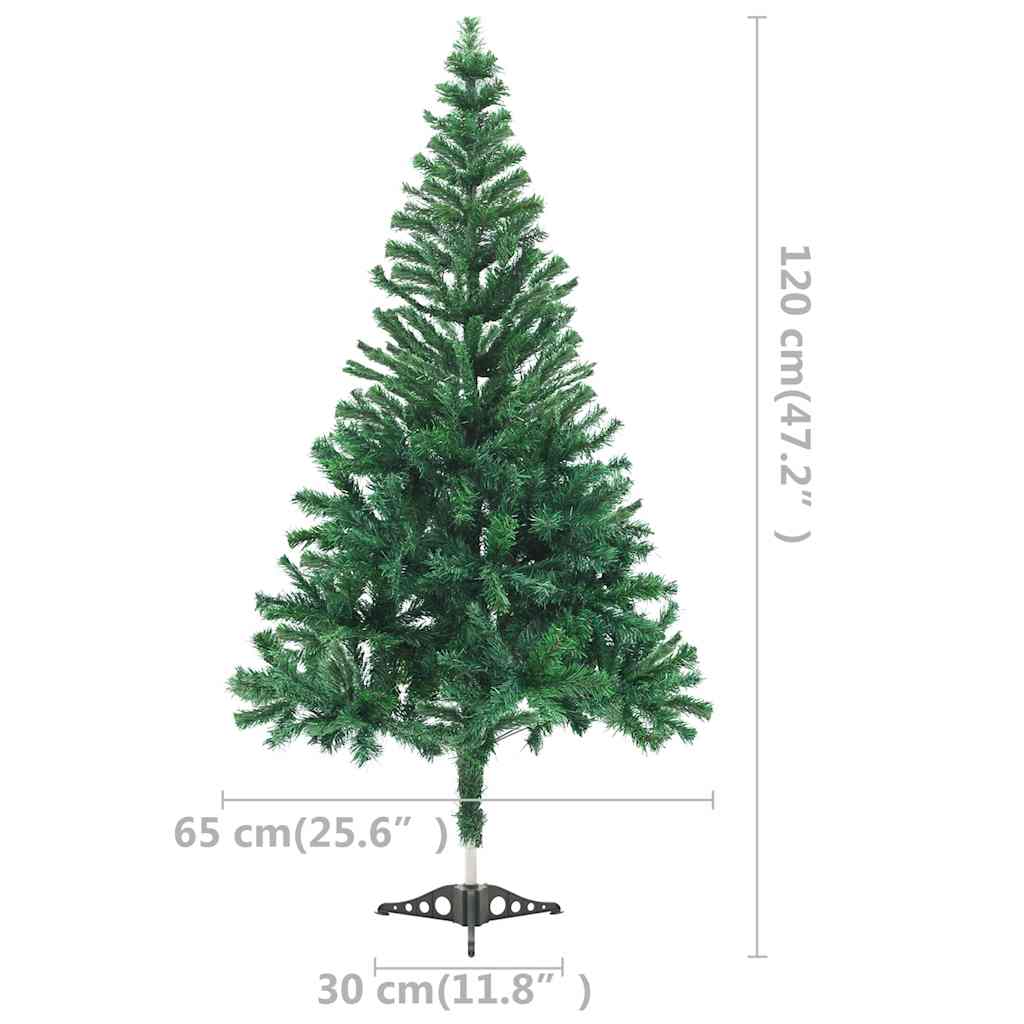Umjetno osvijetljeno božićno drvce s kuglicama 120 cm 230 grana