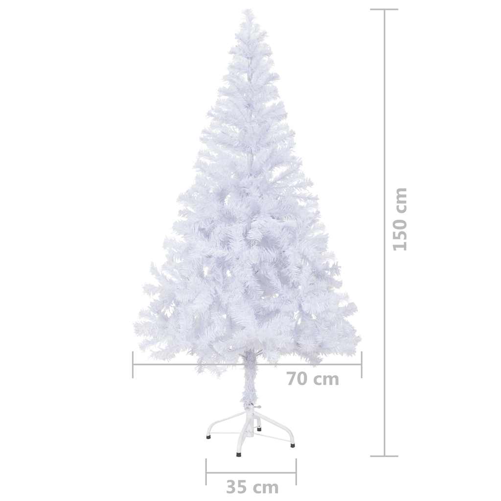 Umjetno osvijetljeno božićno drvce s kuglicama 150 cm 380 grana