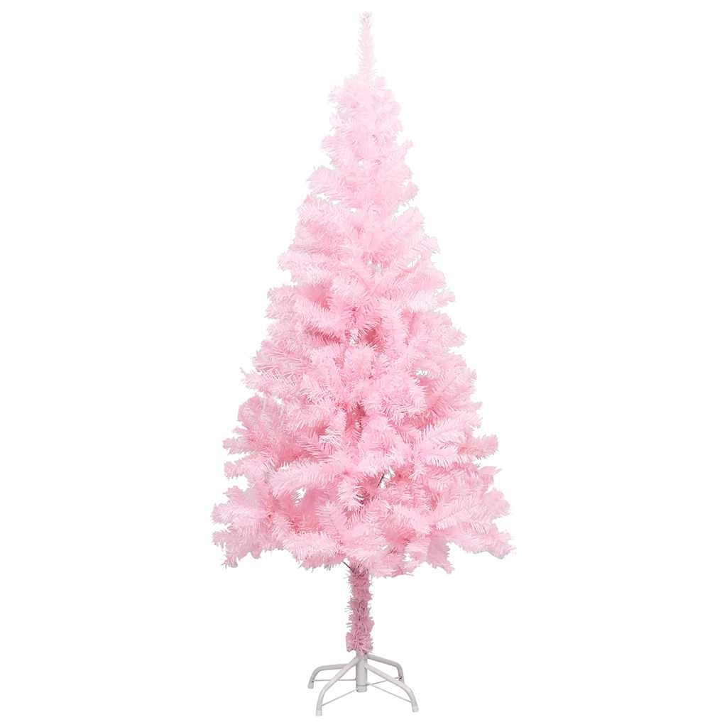 Umjetno osvijetljeno božićno drvce s kuglicama rozo 120 cm PVC