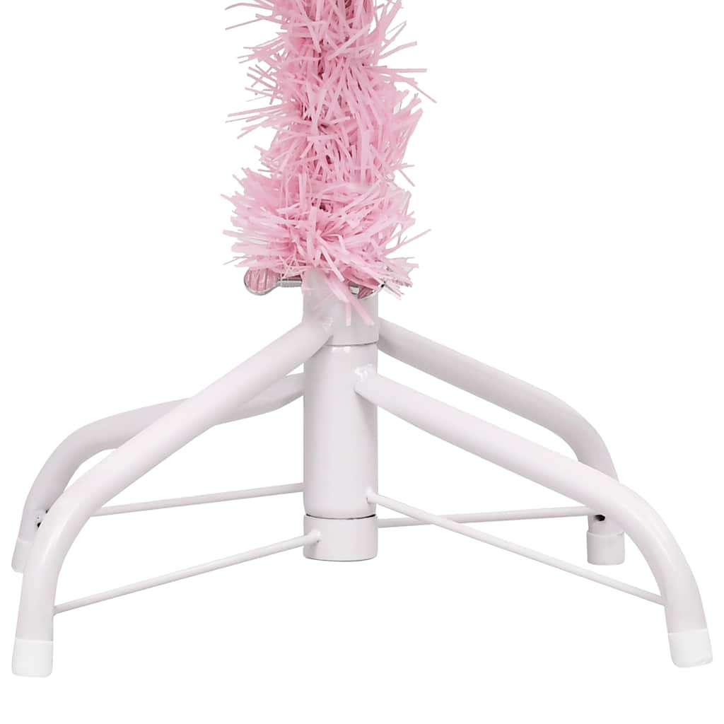 Umjetno osvijetljeno božićno drvce s kuglicama rozo 120 cm PVC