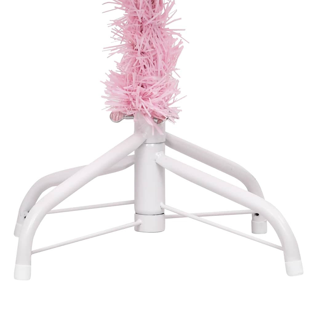 Umjetno osvijetljeno božićno drvce s kuglicama rozo 150 cm PVC