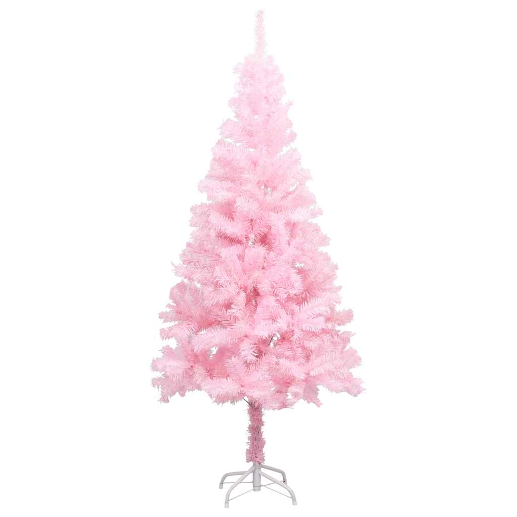Umjetno osvijetljeno božićno drvce s kuglicama rozo 180 cm PVC