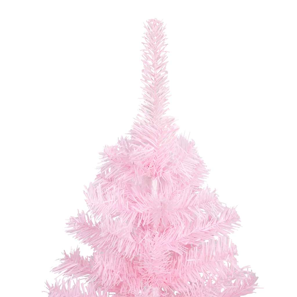 Umjetno osvijetljeno božićno drvce s kuglicama rozo 180 cm PVC